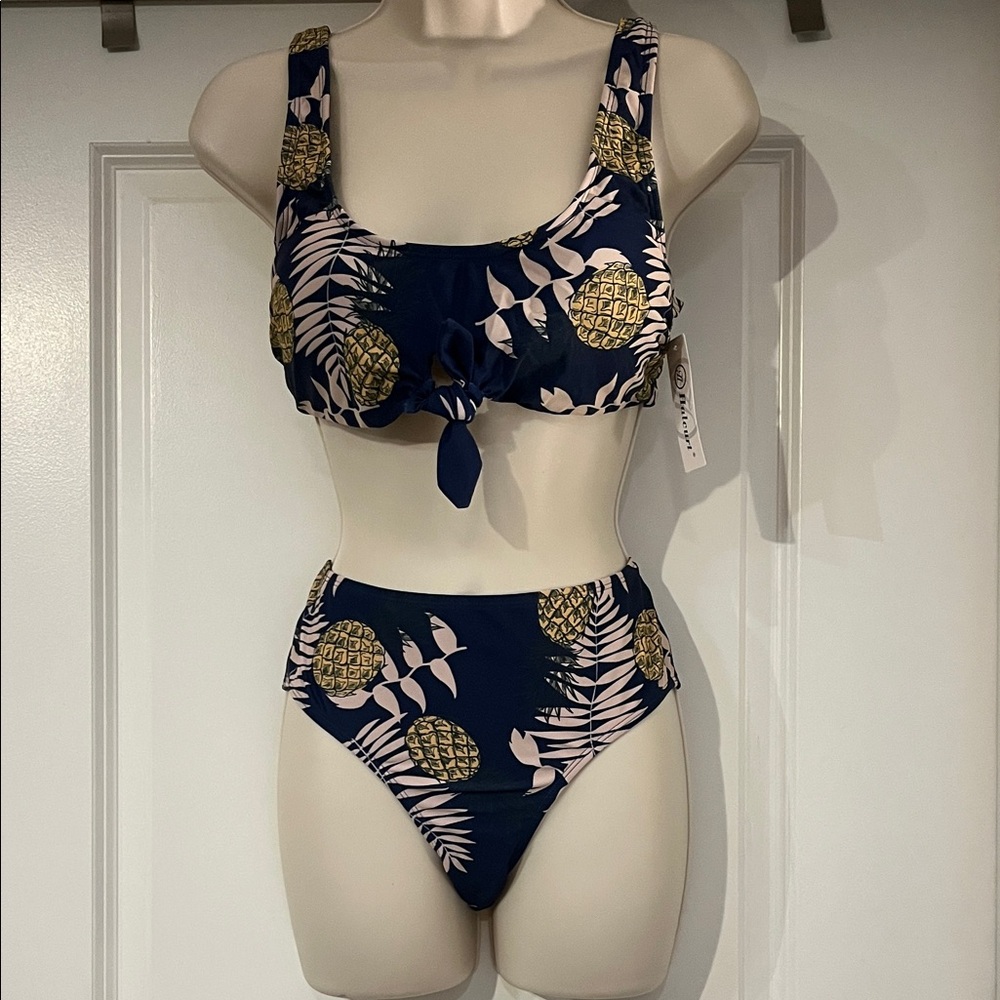 Elegant Navy Pineapple Bikini Set
